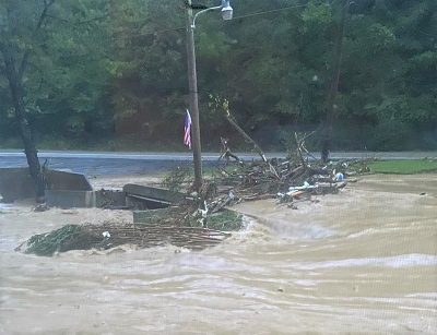 Floodwaters rage in Eastern Kentucky. Army veteran Taulbee Abner and his wife 
Phyllis lost their home due to the flooding.